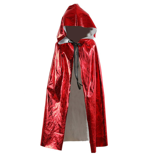 FEESHOW Kids Girls Boys Halloween Vampire Witch Cloak Cape Robe with Hood Costume Christmas Carnival Party Dress Up Red One Size