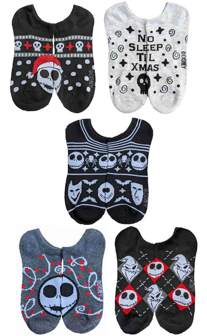 Disney Women's Nightmare Before Christmas 5 Pack No Show, Black Red Multi, Fits Sock Size 9-11 Fits Shoe Size 4-10.5 Disney Women's Nightmare Before Christmas 5 Pack No Show, Black Red Multi, Fits Sock Size 9-11 Fits Shoe Size 4-10.5