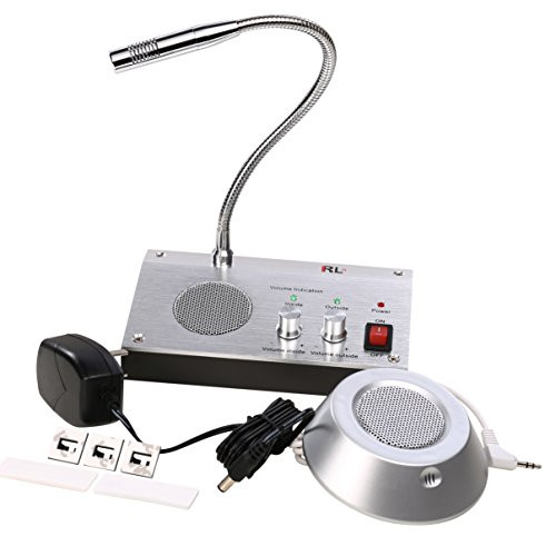 UHPPOTE Dual-Way Anti-interference Noise-Free Bank Office Store Station Window Microphone Audio Record Output Intercom Interphone Speaker System for Counter