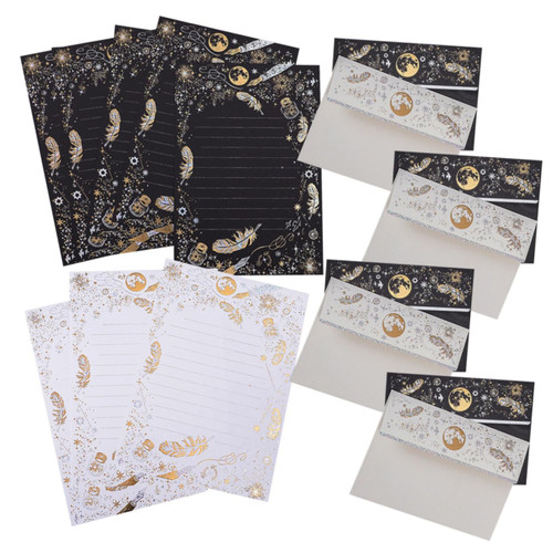 MAGICLULU 1 Set Envelope Stationery Set Gift Letter Writing Paper Black Stationery Paper Greeting Card Envelopes Letter Paper with Envelopes Literature and Art Love Letter White Kraft Paper