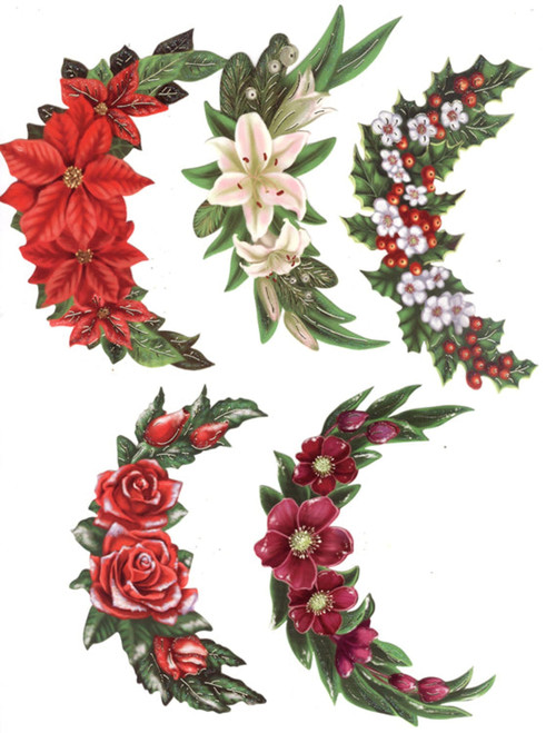 Easy 3D Toppers Winter Flowers, Paper, Multicoloured, 17 x 10 x 1 cm