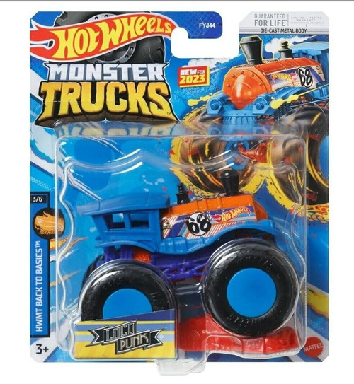 Monster Trucks Loco Punk, Back to Basics 3/6 (Blue/Orange) 1:64 Scale Diecast