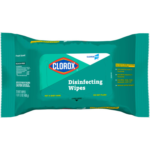 CloroxPro Disinfecting Wipes, Bleach-Free, Fresh Scent, 70 Count (Package May Vary)