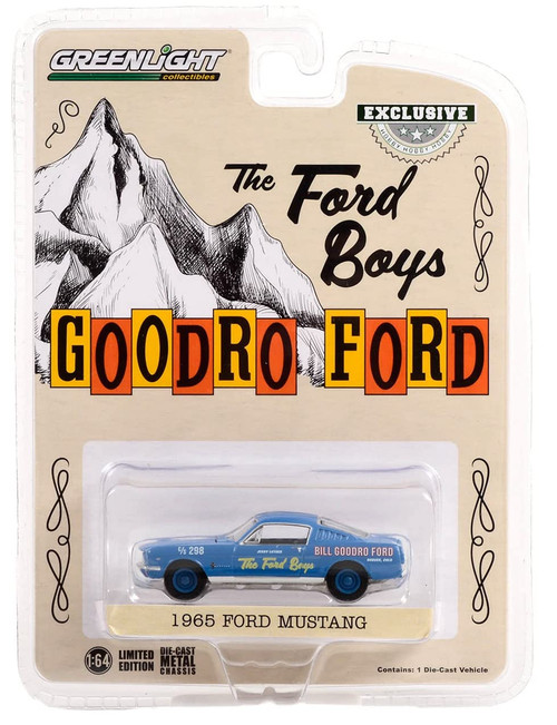 Collectibles Greenlight 30366 1965 Mustang Fastback - The Boys Bill Goodro , Denver, Colorado (Hobby Exclusive) 1:64 Scale Diecast, Blue