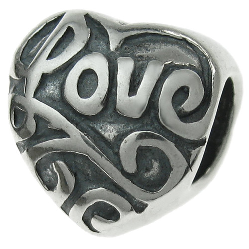 Dreambell Antique 925 Sterling Silver Flower Heart Love Anniversary Valentine Bead for European Charm Bracelets Necklace Gift