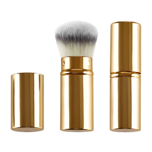 QiBusLeen Retractable Kabuki Foundation Makeup Brush Travel Blush Brush Flat Top Kabuki Face Blush Liquid Powder Foundation Brush for Blush, Buffing, Highlight, Contour, Flawless Powder Cosmetics (Gold) QiBusLeen Retractable Kabuki Foundation Makeup Brush Travel Blush Brush Flat Top Kabuki Face Blush Liquid Powder Foundation Brush for Blush, Buffing, Highlight, Contour, Flawless Powder Cosmetics (Gold)