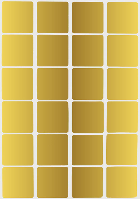 Royal Green Color Code Labels 1 X 1 inch Square in Metallic Gold 25m x 25mm - 600 Pack