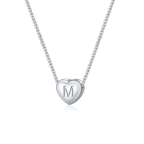SANNYRA Initial Heart Necklaces for Women M Alphabet Necklace White Gold Plated Heart Pendant Jewelry Gift Birthday Gift for Her?Valentine's Day Gifts SANNYRA Initial Heart Necklaces for Women M Alphabet Necklace White Gold Plated Heart Pendant Jewelry Gift Birthday Gift for Her?Valentine's Day Gifts