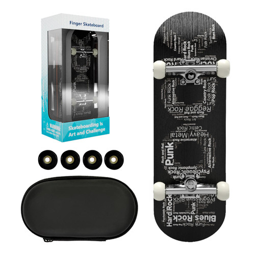 kidbeile Professional Fingerboard, Wooden Fingerboards Finger Skateboard Alloy Stent Bearing Wheel Novelty Fingerboard (Black)