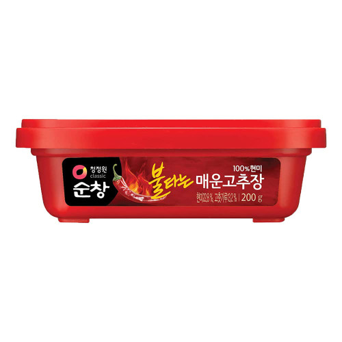 Chung Jung One Extra Hot Fire Pepper Paste (Gochujang), Korean Traditional Sunchang Rice Red Pepper Paste, Extra Hot (200g)