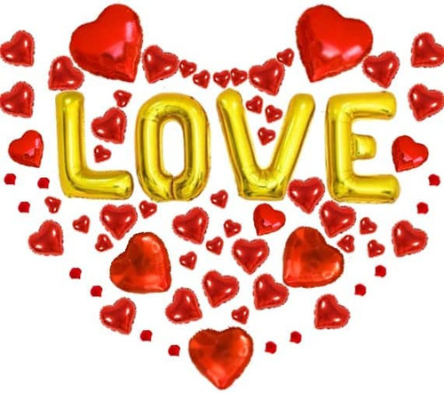 Valentines Day Decoration Set - 500 Counts Rose Petals for Romantic Night for Him Set | I Love You Balloons, Red Heart Balloons,Love Balloons 36 Inch | Valentines Day Balloons | Valentines Day Decor Valentines Day Decoration Set - 500 Counts Rose Petals for Romantic Night for Him Set | I Love You Balloons, Red Heart Balloons,Love Balloons 36 Inch | Valentines Day Balloons | Valentines Day Decor