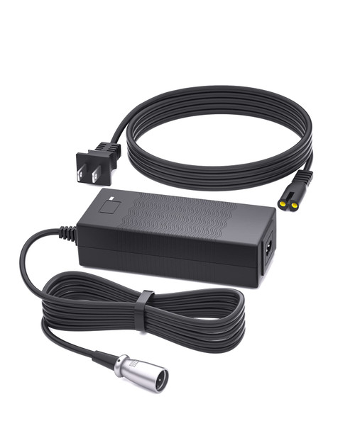 42V 1.5A Charger Replacement for Electric Scooter Charger Compatible with 3 Pin XLR Male Connector for Electric Bike, Electric Wheelchair,Scooter with 36V li-on Battery