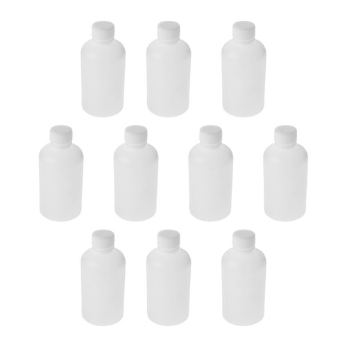 Othmro 10Pcs 100ml Plastic Containers Lab Cylindrical Chemical Reagent Bottles Small Mouth Laboratory Reagent Bottles Sample Sealing Liquid Storage Containers for Food Stores White Translucent