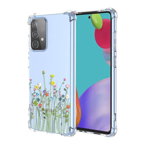 OEURVQO for Galaxy A72 4G Samsung A72 5G SM-A725M Case Clear Floral Flower Pattern Soft TPU Shockproof Bumper Anti-Scratch Protective Phone Cover for Samsung Galaxy A72 (Little Wild Flowers)