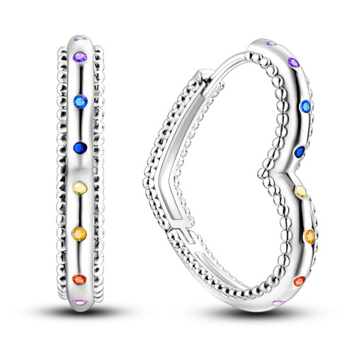 NARMO 925 Sterling Silver Heart Hoop Earringsfor Women Earrings Hypoallergenic Hoop Heart Hoop Earrings