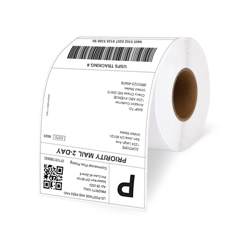 SANBOTT 4"x6" Direct Thermal Shipping Labels, 500 Shipping Labels/Roll - Thermal Shipping Label Printer Paper Postage Mailing Labels Compatible with Rollo, MUNBYN Label Printer SANBOTT 4"x6" Direct Thermal Shipping Labels, 500 Shipping Labels/Roll - Thermal Shipping Label Printer Paper Postage Mailing Labels Compatible with Rollo, MUNBYN Label Printer