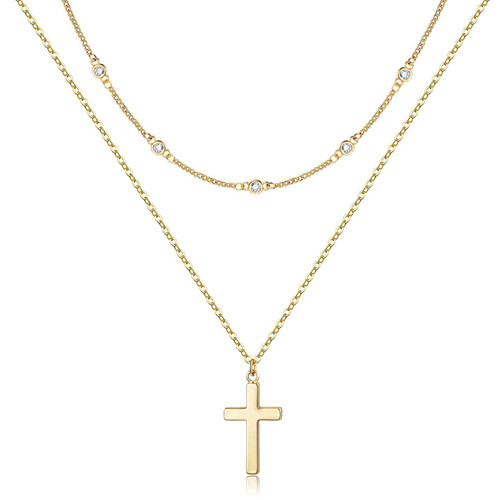 ITingstere Layered Cross Necklace for Women Heart 18K Gold Pendant Handmade Cross Necklace Dainty Gold Choker Arrow Bar Layering Long Necklace for Women ITingstere Layered Cross Necklace for Women Heart 18K Gold Pendant Handmade Cross Necklace Dainty Gold Choker Arrow Bar Layering Long Necklace for Women