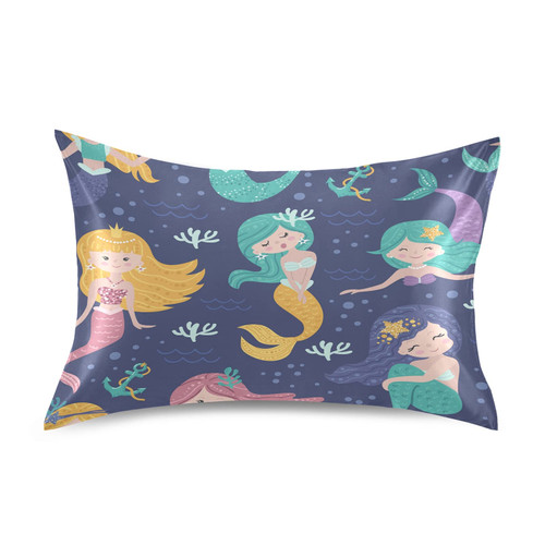xigua Satin Pillowcase for Hair and Skin -Pretty Mermaid Silk Pillowcase Standard Size 20x26 inches - Satin Pillow Cases with Envelope Closure