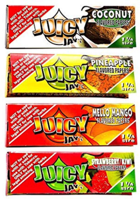 Juicy Jays Flavoured Rolling Papers 1 1/4 4 Pack (Coconut, Pineapple, Mello Mango, Strawberry Kiwi)