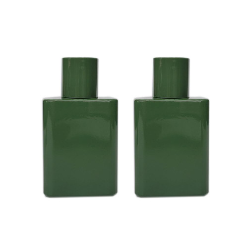 YORROR 2 Pack 50ml Green Glass Perfume Atomizer,Empty Perfume Spray Bottle,Portable Fragrance Fine Mist Spray Bottle Perfume Dispenser for Travel (Green)