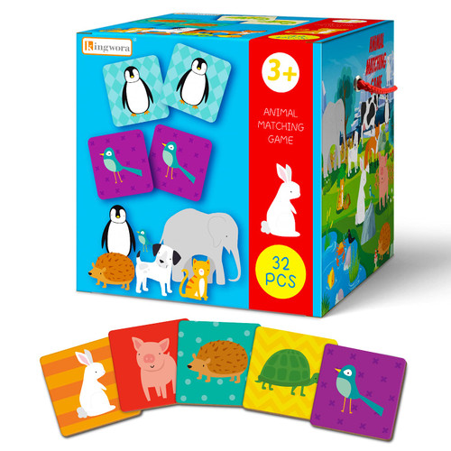 Memory Game - 16 Pairs Animal Memory Games for Kids 3 and Up, Memory Matching Game for Toddlers Education, Non Toxic Memory Card Games of Gift for Kids Preschool 2 Year Old Memory Game - 16 Pairs Animal Memory Games for Kids 3 and Up, Memory Matching Game for Toddlers Education, Non Toxic Memory Card Games of Gift for Kids Preschool 2 Year Old