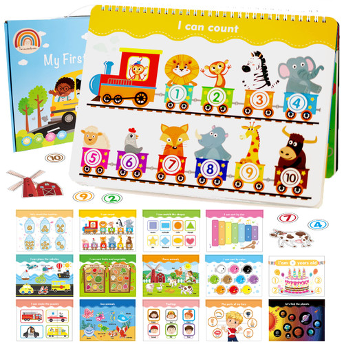 Twinventures Montessori Preschool Busy Book for Toddlers, Autism Sensory Educational Toys, Assembled Activity Binder for Early Learning, Preschool Learning Activities Twinventures Montessori Preschool Busy Book for Toddlers, Autism Sensory Educational Toys, Assembled Activity Binder for Early Learning, Preschool Learning Activities