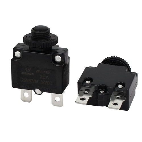 uxcell 2pcs 20A AC 250V/125V DC 32V Circuit Breaker Current Overload Protector Switch