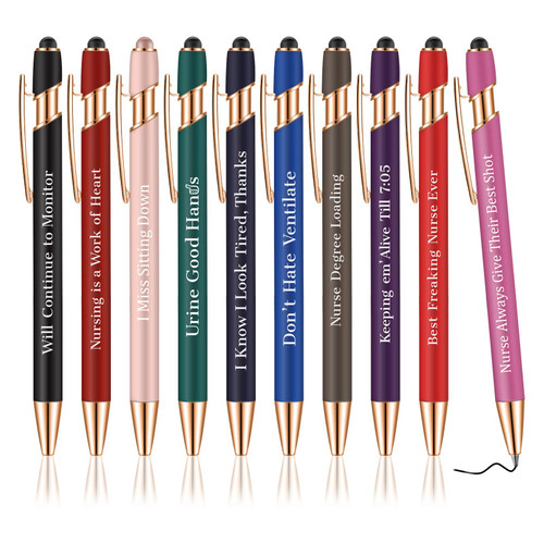 Nurse Pens,for Work Funny Pens Black Ink Ballpoint Pens Gift for Coworker Doctor Nurses Nursing Students Women Men on Nurses week Nurse's day (Style 1)