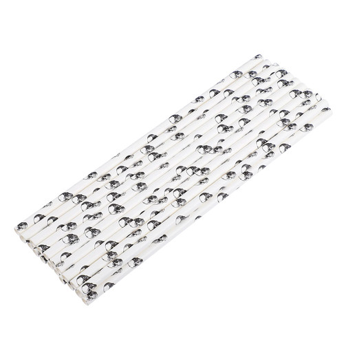 100Pcs paper straws paper drinking straws Kraft Paper Straw Disposable Straw Halloween Straws disposable drinking straws Drinking Straw for Halloween Simple party supplies white
