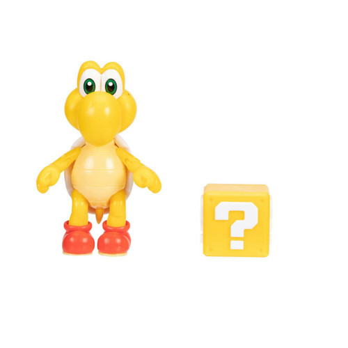 SUPER MARIO Collectible Red para Koopa Troopa 4 inch Poseable Articulated Action Figure with Question Mark Accessory for Ages 3+