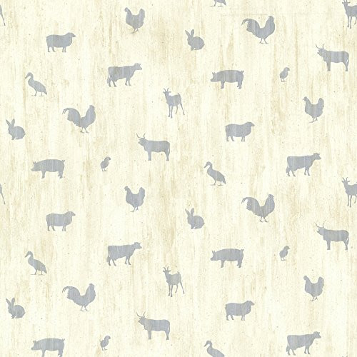 Chesapeake CTR64252 Farnhan Blue Animal Toss Wallpaper