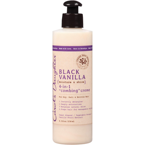 Carol's Daughter Black Vanilla 4-in-1 Combing Creme, Hair Cream For Curly, Wavy or Natural Hair, Hair Detangler for Dry, Dull or Brittle Hair, 8 Fl Oz Carol's Daughter Black Vanilla 4-in-1 Combing Creme, Hair Cream For Curly, Wavy or Natural Hair, Hair Detangler for Dry, Dull or Brittle Hair, 8 Fl Oz