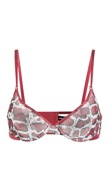 Cosabella Women's Soire Confidence Printed Molded Bra, Snake/Deep Ruby, 32D