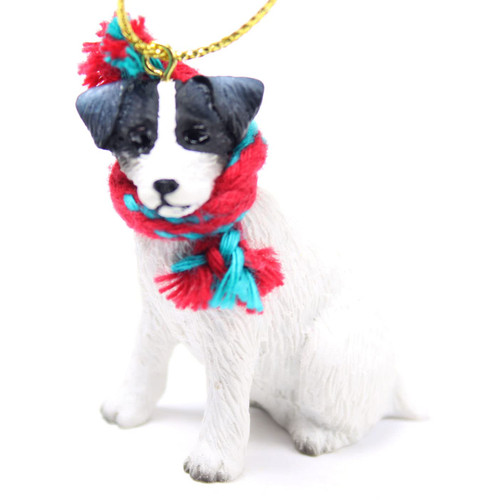 Jack Russell Terrier Tiny Miniature One Christmas Ornament Black-White - Delightful!