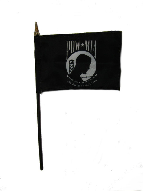 Wholesale Lot of 6 POW MIA POWMIA Prisoner of War Missing 4"x6" Desk Flag Vivid Color and UV Fade Resistant Canvas Header and polyester material