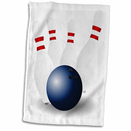 3D Rose Bowling Ball with 4 Pins TWL_48236_1 Towel, 15" x 22"