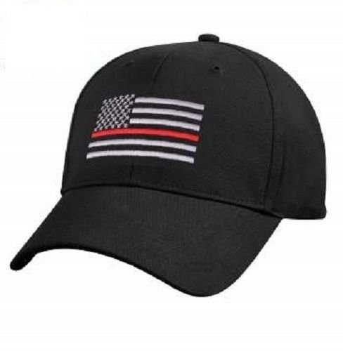 AES Support Firefighter Thin Red Line Flag Cap Hat Baseball Fire Dept. (RAM)