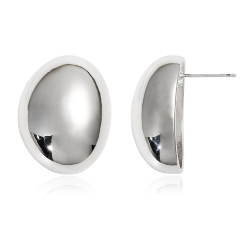 KELMALL Chunky Silver Hoop Statement Earrings for Women Thick White Gold Plated Oversized Open Hoops Lightweight 925 Sterling Silver Post