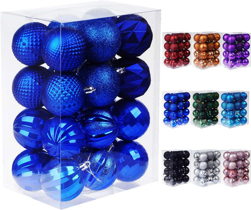 Dohance Christmas Balls Ornaments for Xmas Christmas Tree, Xmas Ball Baubles Set - Shatterproof Decorative Hanging Ornaments Baubles Set for Xmas Tree (60mm/2.36", Freedom Blue)
