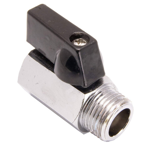 Durachoice 3/8' Mini Brass Ball Valve - Chrome Plated Female x Male NPT