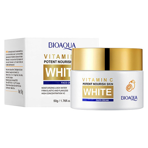 BIOAQUA White Facial Cream Vitamin C Face Moisturizing Creamy Orange Extract Skincare 50g/1.76.fl.oz
