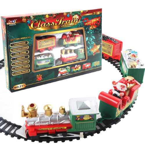 2023 Christmas Electric Train Set, Toddler Train Toy Set Track with Locomotive Santa Xmas Gifts, Easy Assemble Electric Train Sets, Kids Christmas Toy Train Set Gifts for 2 3 4 5 6 7 Years Boys Girls