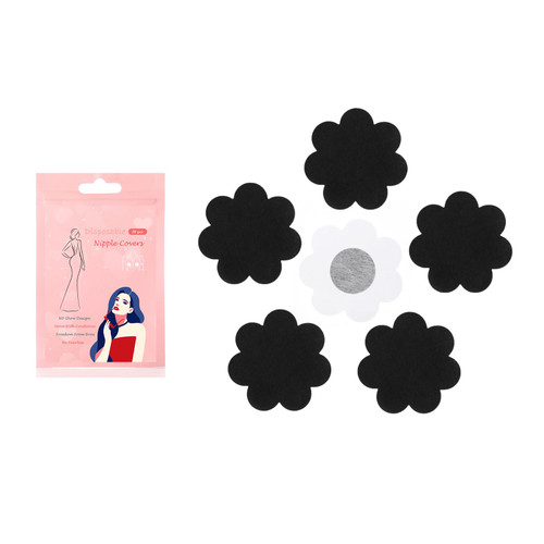 50 Pieces Nipple Cover Nipple Pasties For Women Breast Petals Disposable Self Adhesive Breast Petals Sticker Pack Pasties Black