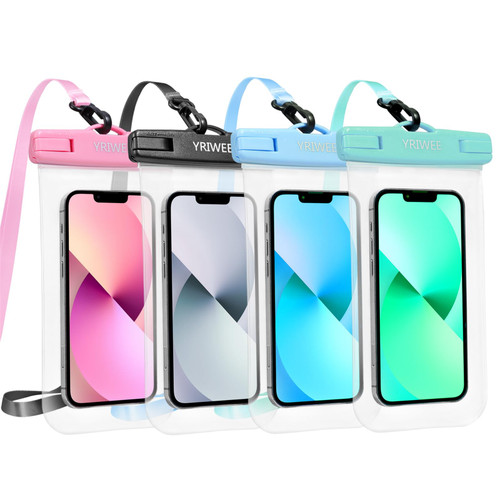 Universal Waterproof Phone Pouch, IPX8 Waterproof Phone Case Dry Bag with Lanyard for iPhone 14 13 12 11 Pro Max XS Plus Samsung Galaxy, up to 7", 4 Pack