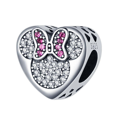 Bow Heart Charm 925 Sterling Silver Pendant,Girl Jewelry Bead Gift for Women Bracelet&Necklace Bow Heart Charm 925 Sterling Silver Pendant,Girl Jewelry Bead Gift for Women Bracelet&Necklace