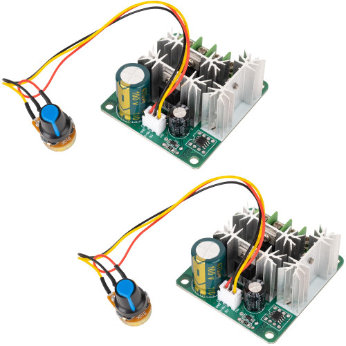 BlueStars Pack of 2 DC Motor Pump Speed Controller 6V-90V 15A Speed Scale 0~100% 16KHZ PWM Speed Controller Regulator Module Board with Adjustable Potentiometer Knob