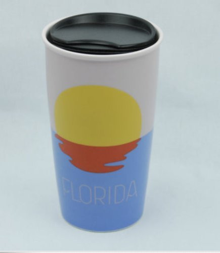Starbucks Florida Double Wall Ceramic Traveler for Coffee or Tea - 12 Ounces 