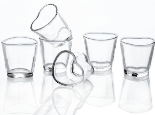 Srgeilzati Heart Shot Glasses Set For 6,Cute Shot Glass 1.5oz
