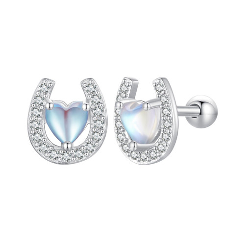 Cubic Zirconia Horseshoe Stud Earrings for Women Girls 925 Sterling Silver Crystal Love Heart Stud Earrings 18G Cartilage Earrings Tragus Studs Post Dainty Ear Jewelry Cubic Zirconia Horseshoe Stud Earrings for Women Girls 925 Sterling Silver Crystal Love Heart Stud Earrings 18G Cartilage Earrings Tragus Studs Post Dainty Ear Jewelry