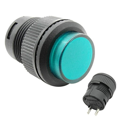 TrendBox 100 Green Push Button Switch Round 3A 250V AC SPST On/Off Self-locking Latching 16mm 503A For Repairs Small Electronics